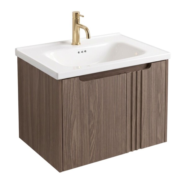 REA - Kúpeľňová skrinka s umývadlom Rivo DB86-60L-1 Dark 60cm REA-M0604