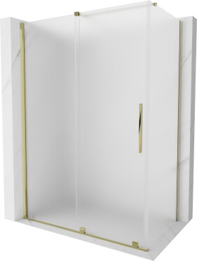MEXEN/S - Velár sprchovací kút, posuvné dvere 140 x 75, dekor, zlato 871-140-075-31-50