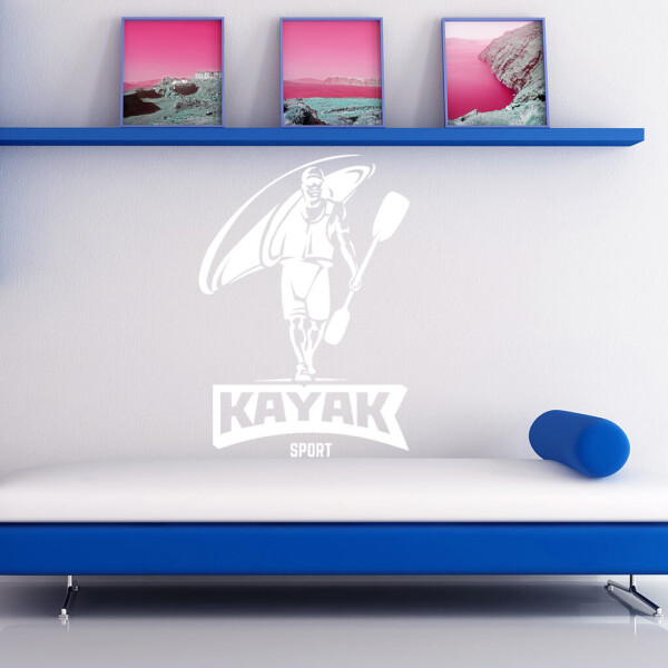 Veselá Stena Samolepka Kajak Farba: bílá, Veľkosť: 80 x 55 cm