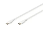 Digitus USB-C kábel biela / Dátový kábel / silikónový / USB 2.0 / PD 60W / 0,5 m (AK-300341-005-W)