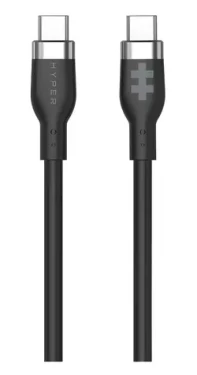 Hyper Nabíjací kábel Silicone 60W USB-C (M) - USB-C (M) 1,5 m čierna / Dátový kábel / USB-C / 60 W (HJ4011BKGL)