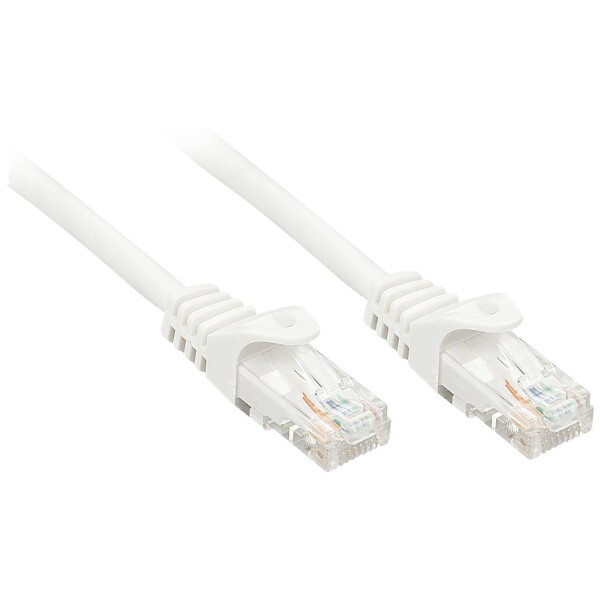 LINDY 48207 RJ45 sieťové káble, prepojovacie káble CAT 6 U/UTP 10.00 m biela 1 ks; 48207