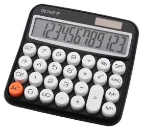 Genie 612BK čierna / Kalkulačka / stolný / 12miestna / LCD displej / batéria / solárne napájanie (12775)