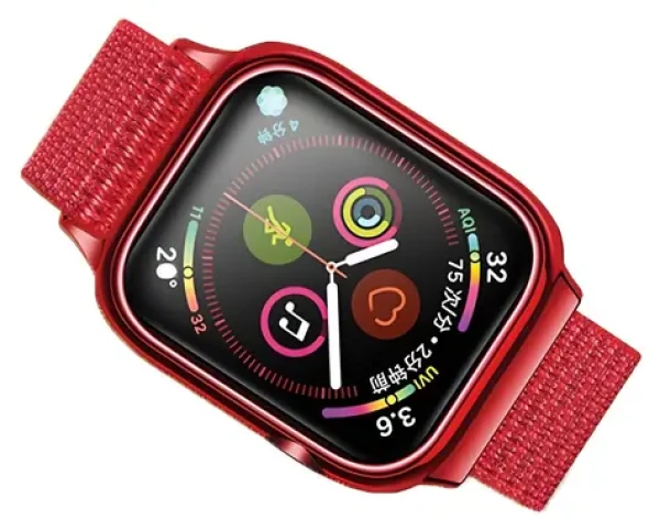 USAMS US-ZB074 červená / Opasok / Nylon / Apple Watch 4/5/6/7/SE 44/45mm (ZB74IW3)