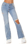 Sexy Bootcut Highwaist Jeans mit Cut-outs denimblue