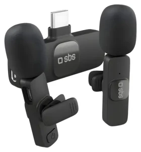 SBS Klopové mikrofóny s USB-C prijímačom čierna / Mikrofón / sada 2 ks / USB-C