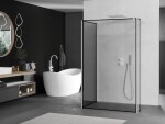 MEXEN/S - Kioto Sprchová zástena WALK-IN 100 x 90 x 30, čierny vzor, biela 800-100-090-221-20-70-030