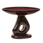 Ferm Living Sklenená misa na podstavci Damo Dark Grape Ø 30 cm