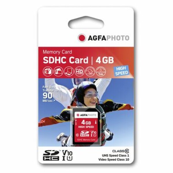 AGFAPHOTO SDHC Card High Speed ??4 GB / R:90 MB/s / W:12 MB/s / Class 10 (10424)