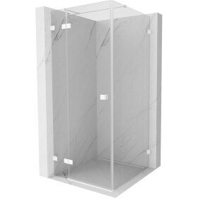 MEXEN/S - Lunar T sprchovací kút dvere krídlové ľavá 80 x 80, transparent, biela 834T-080-080-20-00-L