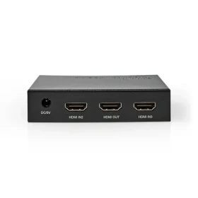 Nedis VSWI34721AT HDMI prepínač 3 vstupy - 2 HDMI + 1 USB-C na 1 výstup / 4K @ 60Hz / 18 Gbps / HDCP 2.2 / hliník (VSWI34721AT)
