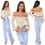 Sexy Koucla Corset Top off-shoulder Satin Look Einheitsgroesse