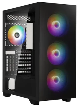 Bitfenix Flow FRGB čierna / Skriňa / ATX / 4X 120mm FRGB / 2x USB 3.0 / bez zdroja / tvrdené sklo (BFC-FLO-300-KKGSK-4F)