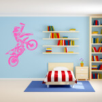 Veselá Stena Samolepka Freestyle Motocross Farba: černá, Veľkosť: 60 x 44 cm