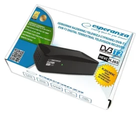 Esperanza EV108R čierna / Digitálny tuner DVB-T2 / H.265 / HEVC (EV108R)