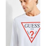 GUESS top Classic Logo Long-sleeve Tee biely XL Biela