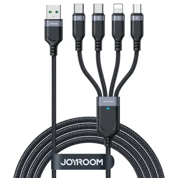 Joyroom Multi-Use Series S-A18 4in1 kábel USB-A - USB-C / USB-C / Lightning / micro-USB 1.2m čierna (6956116709006)