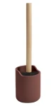 Spirella SYBELLA burgundy / WC kefa / polyresinová nádoba, drevo / 9,4x37 cm