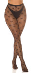 Dámske sieťované pančuchy "Hearts" SR3980 čierne - In-Stylefashion one size