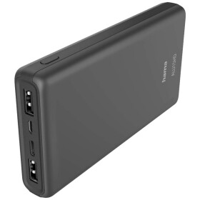 Hama 201655 antracitová / Powerbanka / 15000 mAh / 2x USB / 1x USB-C / 3A / hliníkové prevedenie (201655-H)