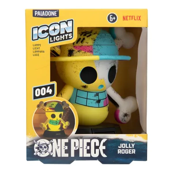 PALADONE Stolová lampa Icon Light One Piece Jolly Roger / 11 cm / 2x AAA batéria / Licencia One Piece (PP16021OPNFEPM)