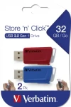 Verbatim Store 'n' Click 2Pack 32GB / 2x Flash disk / USB-A 3.2 Gen 1 / čítanie: až 80MBs / zápis: až 25MBs (49308)