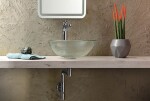 SAPHO - RIPPLE sklenené umývadlo na dosku priemer 42cm, číre sklo s textúrou 2501-18