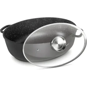 Lamart LT1309 čierna / Pekáč / oválny / 8L / 41,5x26,5x13 cm / hliník a sklo (8590669391097)