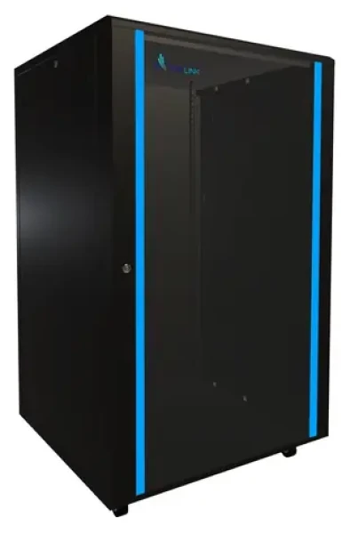 Extralink 27U/800x800 stojanový čierna / 19" rozvádzač / sklenené dvere / nosnosť 600 kg (EX.14404)