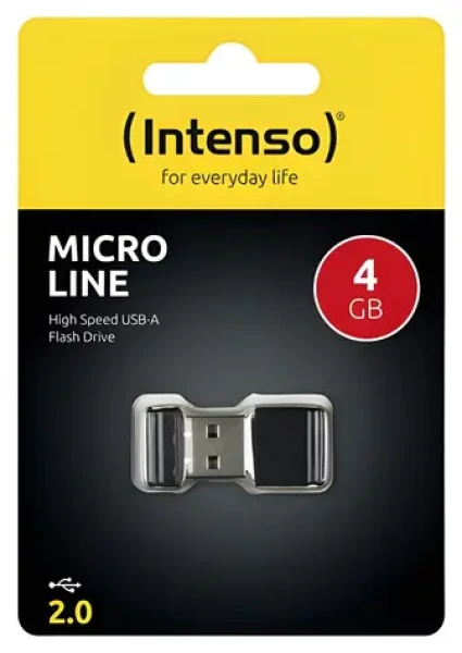 INTENSO Micro Line čierna / Flash disk / 4GB / USB 2.0 / R:16,5MB/s / W:6,5MB/s (3500450)