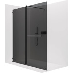 CERANO - Sprchová zástena Walk-in Medin Ľ/P - 8 mm - čierna matná, grafitové sklo - 130x195 - dvojdielna posuvná CER-478045