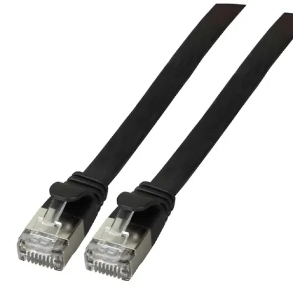 EFB RJ45 plochý patch kábel Cat6a čierna / Patch kábel / U/FTP / 5 m / 10Gbit/s (K5545SW.5)