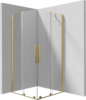 DEANTE - Sprchovací kút Prizma zlatá, štvorcová, 90x90 cm KPNZP09P09
