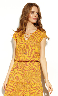 Dámské šaty model 17639482 oranžová 40 - Zaps