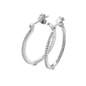 Hot Diamonds Strieborné kruhové náušnice s diamantmi Hoops Topaz DE623