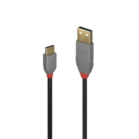Lindy Anthra Line čierna, sivá / Kábel USB / USB-A - USB-C / 2 m / 480 Mbit/s (36887)