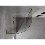 MEXEN/S - Mist L sprchový kút štvrťkruh, krídlové 90 x 90, transparent, zlato 8A32L-090-090-50-00