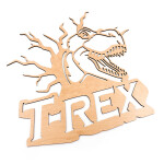 Veselá Stena Drevená nástenná dekorácia Dinosaurus T-REX