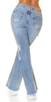 Sexy Bootcut Highwaist Jeans mit Cut-outs denimblue