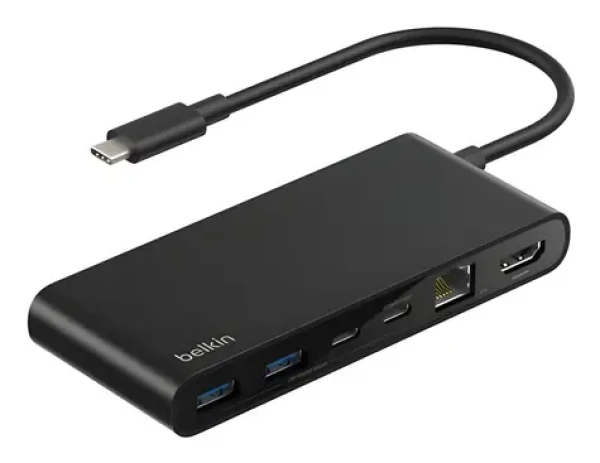 Belkin CONNECT USB-C Hub čierna / Hub / 8v1 / 2x USB-C (INC024HQBK)