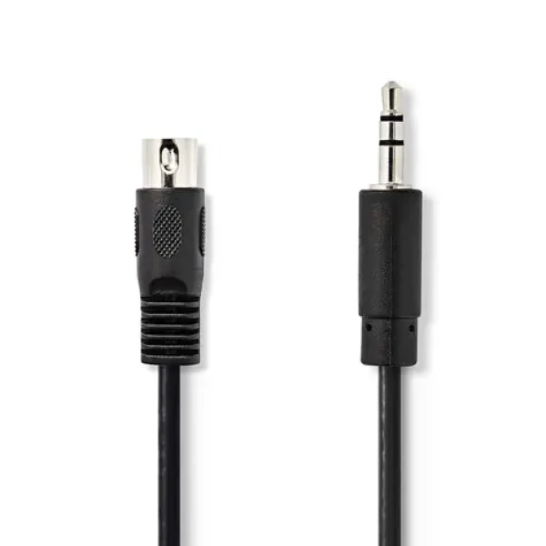 Nedis DIN Audio kábel DIN 5pinová (M) - jack 3.5mm (M) 2.00m čierna (CAGL20100BK20)