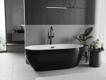 MEXEN/S - Eos voľne stojaca vaňa 150 x 75, biela/čierna, sifón a prepad čierna 52471507575-70