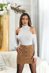 Sexy Musthave Sweater with Turtleneck & Cut Outs black Einheitsgroesse