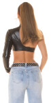 Sexy belt with rivets and rhinestones black