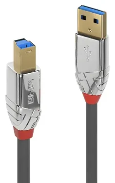 Lindy USB 3.0 AB sivý / Kábel USB / USB-A / USB-B / 5 Gbit/s / 5 m (36664)