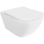 MEXEN/S - Timo Závesná WC misa Rimless Tornado vrátane sedátka s slow slim, duroplast, biela lesk 30650200T