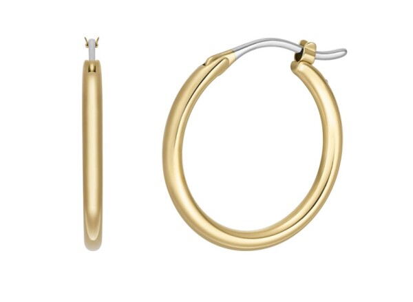 Fossil Pozlátené kruhové náušnice z ocele JOF00960710