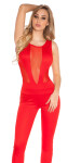 Sexy Koucla jumpsuit with Sexy net-applications red