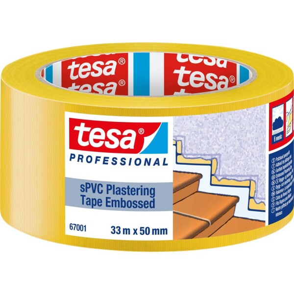 Tesa SPVC EMBOSSED 67001-00001-00 Plastering tape tesa® Professional žltá (d x š) 33 m x 50 mm 1 ks; 67001-00001-00