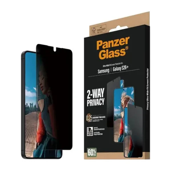PanzerGlass Privacy Samsung Galaxy S26+ s inštalačným rámčekom (PG65236)